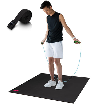 SHANTI NATION - Cardio Mat 95 - compact fitness mat (95 x 95 cm) - including carrying strap - perfect for jump rope and workouts in small spaces - durable - sanitizable - can be used with shoes