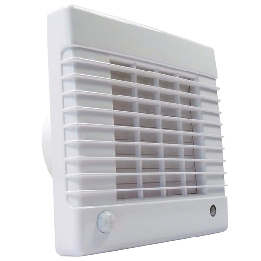 Bathroom exhaust fan with overrun timer, motion sensor, powerful motor, and ball bearings | Dalap 100 LVMZ