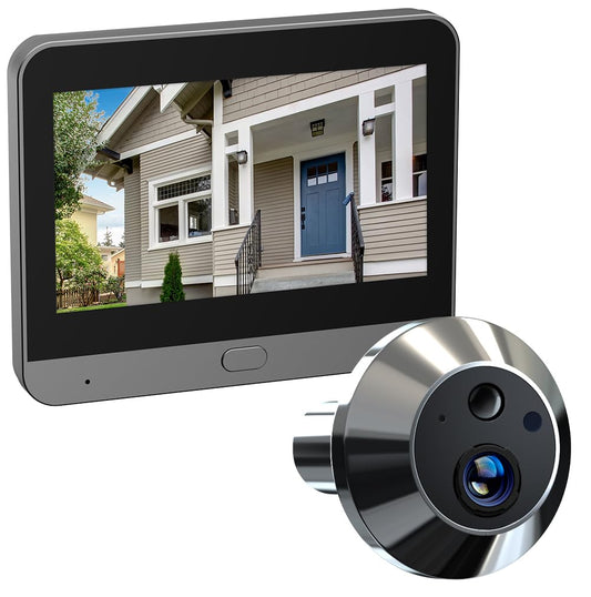TKSTAR peephole surveillance camera wireless WiFi mobile phone transmission with APP recording + motion sensor night vision with 5000mAh battery + 4.3" display monitor