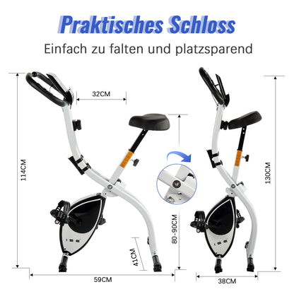 ISE Home Trainer Bike Foldable Home Trainer Bike Foldable Quiet & Comfortable Indoor Bike for Cardio Training Foldable Ergometer Home Trainer Seniors 8 Magnetic Resistance Levels