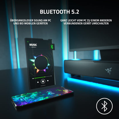Razer Leviathan V2 - PC gaming soundbar with Dolby 5.1 Surround Sound, powerful subwoofer for deep bass, great for gaming, movies, and music. Black.