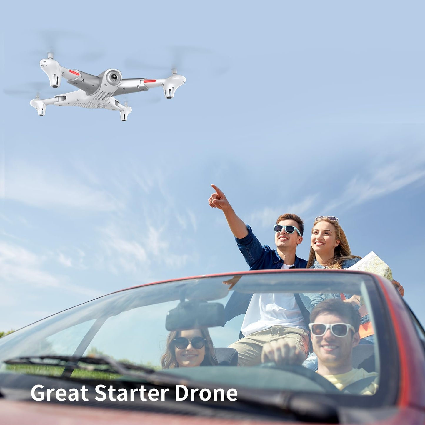 Loolinn | Drone with Optical Flow Positioning Technology - 40 minutes of long flight time/Very stable flight - Quadcopter drones with HD camera for children as a gift