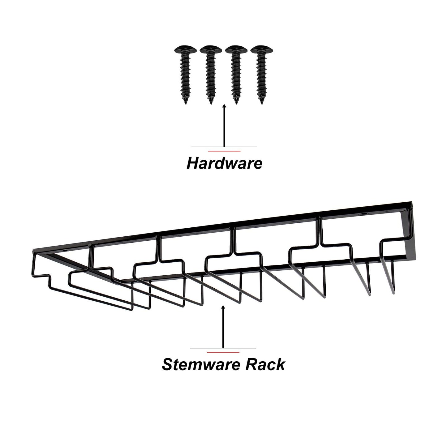 Julymoda Metal Wine Glass Holder Storage Hanging Rack for Home Bar Kitchen Restaurant, 5 rows for 15 glasses.