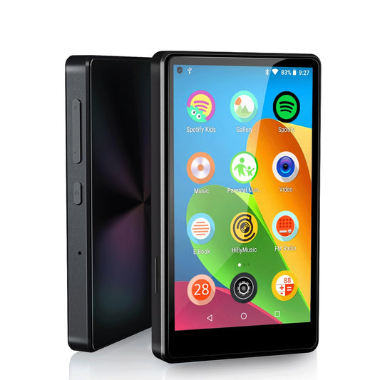 MP3 player with Bluetooth for Spotify Kids, Spotify, Audible, Browser (removable), Amazon Music, 4.0 inch IPS MP4 music player Up to 256GB.
