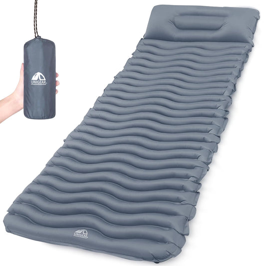 Unigear Camping Isomatte Small pack size, Inflatable air mattress for camping, Sleeping pad for outdoor, Ultralight Moisture resistant Waterproof and non-slip, MULTIWAY