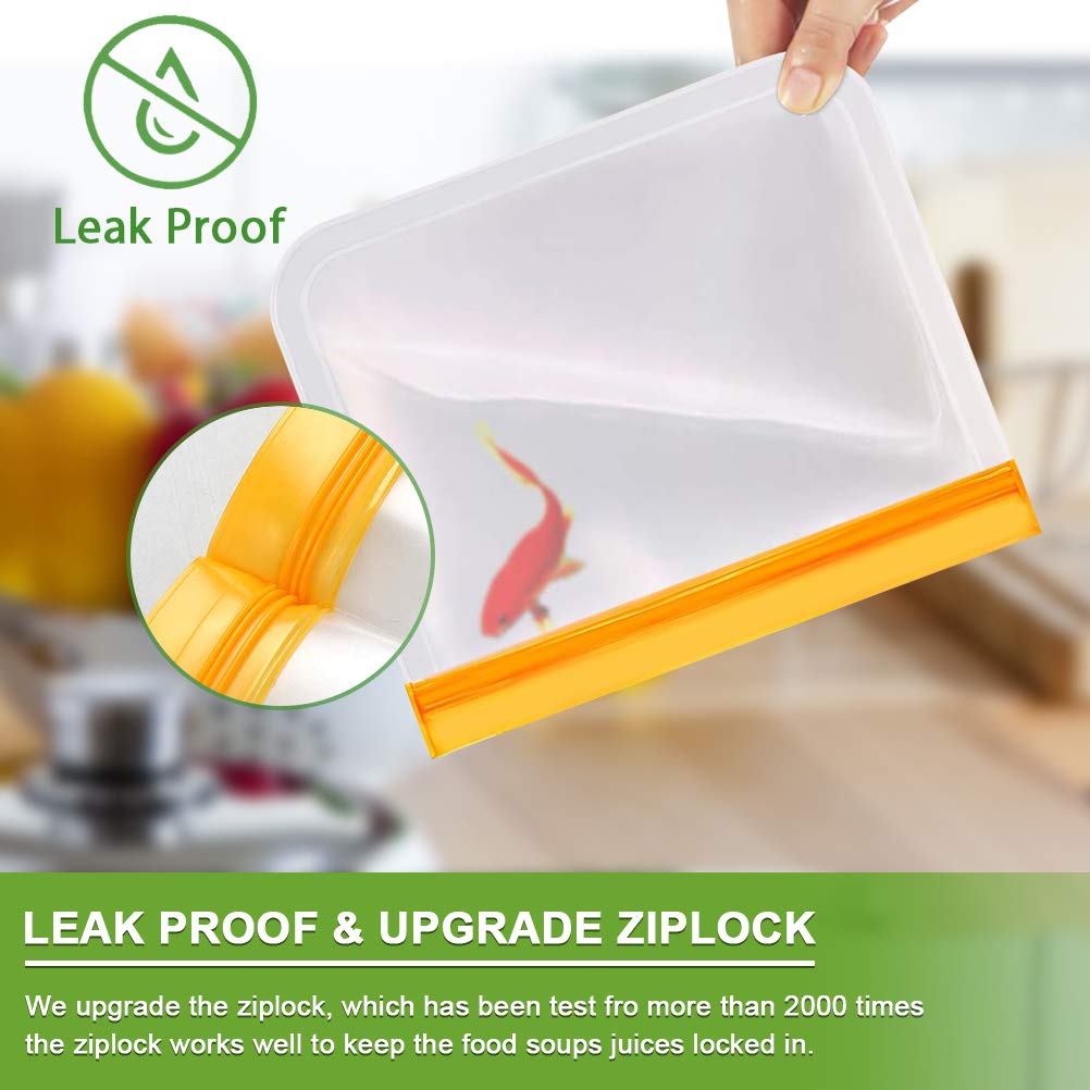 12 pack Reusable Storage Bags - BPA-free Freezer Bags, Sandwich Bags, Silicone Food Bags, Leakproof Lunch Packs for Travel Jewelry
