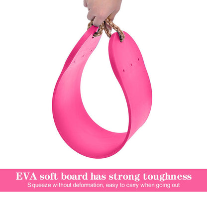 EXTSUD Swing Outdoor, Elastic Kids Swing EVA Soft Board U-Swing Board Swing Seat Swing Board Garden Toy Children, Pink