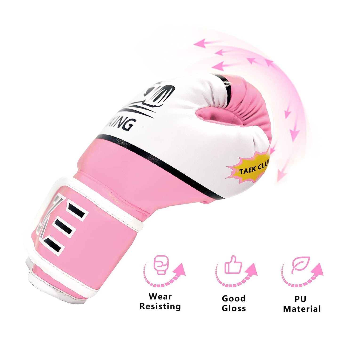 CKE Kids Boxing Gloves for Children 5-12 Years Boys Girls, Kids Boxing Gloves Training Gloves Boxing Gloves for Kids Punching Bag Kickboxing for Muay Thai Boxing Gloves (Pink)