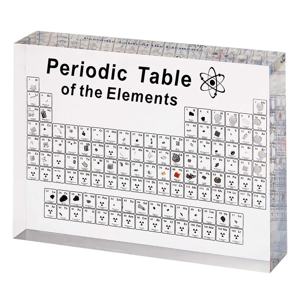 Mocoli Periodic Table acrylic, Periodic Table Real Elements, 83 Elements, Periodic Table, Periodic Table of Elements Real, Student Gift, Gift for Chemists