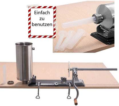 RELAX4LIFE 3 kg Sausage Stuffer Manual, Sausage Filling Machine with 4 Filling Tubes, Sausage Injector for Butcher Shop & Bakery & Kitchen & Restaurant, Sausage Press with Table Clamp, Sausage Maker made of Stainless Steel & Aluminum