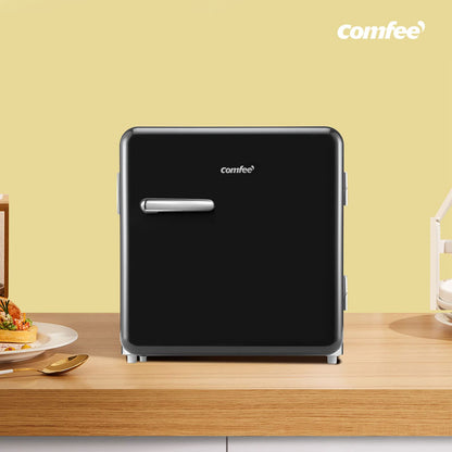 Comfee RCD50DK1RT(E) Mini Fridge / Retro Fridge / 47L Cooler / 50 cm Height / 100 kWh/Year / Adjustable Temperature Control / Adjustable Feet / Black