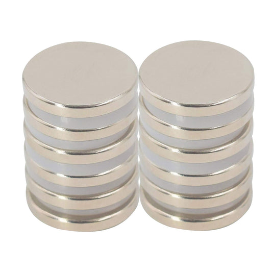 Magnetpro 12 Pieces Disc Magnets 6 KG Force 25 mm Diameter x 3 mm Thick