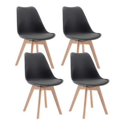 WOLTU Dining Chairs Set of 4, Scandinavian Kitchen Chairs Retro Design, Seat made of faux leather, with solid wood legs, load capacity up to 150 kg, Gray