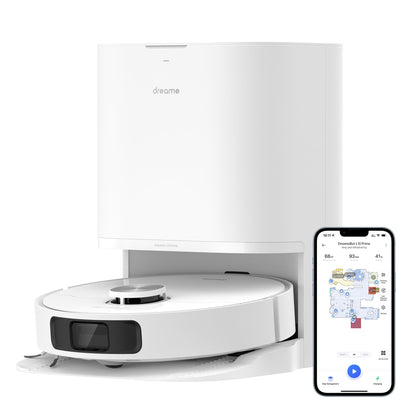 dreame L10 Prime robot vacuum and mop with automatic washing station for mop pads, 7mm mop lifting, LDS navigation, 4000Pa suction power, 3D mapping, WiFi/app control.