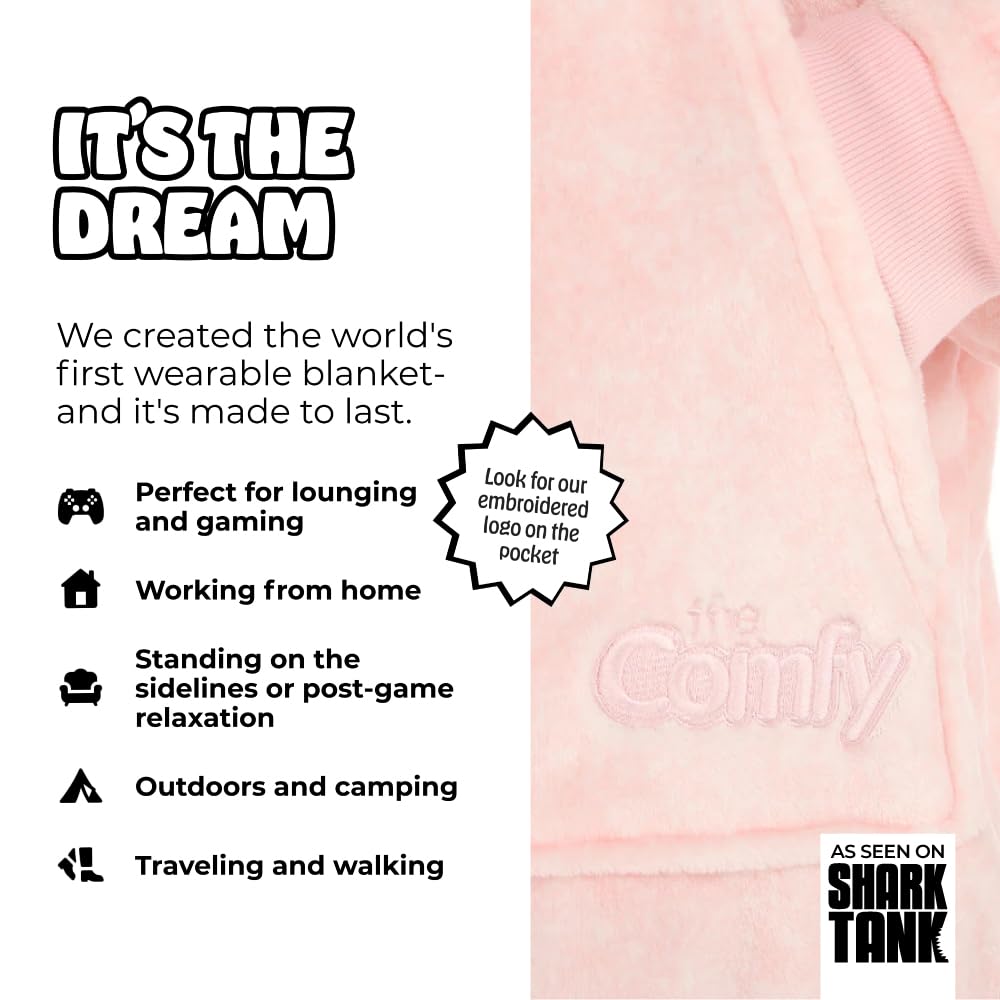 THE COMFY Dream | oversized portable blanket made of lightweight microfiber, one size fits all, as seen on Shark Tank.
