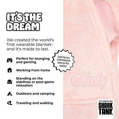 THE COMFY Dream | oversized portable blanket made of lightweight microfiber, one size fits all, as seen on Shark Tank.