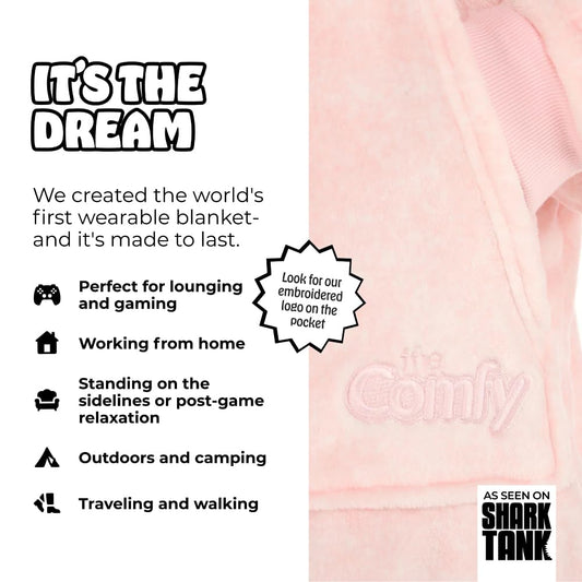 THE COMFY Dream | oversized portable blanket made of lightweight microfiber, one size fits all, as seen on Shark Tank.