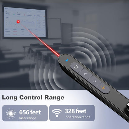 Norwii Rechargeable Wireless Presenter with Pointer for Powerpoint Remote, 2.4 GHz Presentation Clicker, Slide Clicker for PC/Laptop