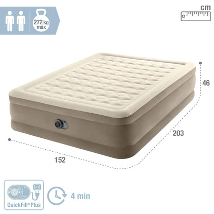 Intex Queen Ultra Plush Airbed with Fiber-Tech RP, Inflated Size: 60" x 80" x 18" (64428ND)
