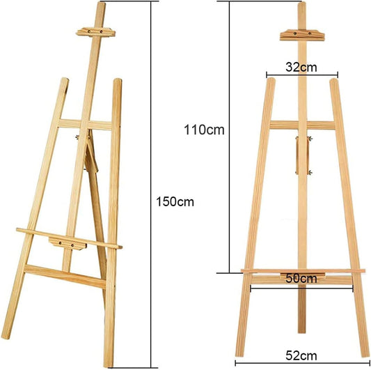 MorNon 2pcs Wood Easel Large Studio Easel Adjustable Tripod Easel Field Easel Wooden Easel Canvas Stand for Kids and Adults