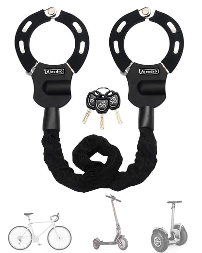 E-scooter lock, handcuff lock with key, lock for e-scooter with rubber lock sleeve, bike lock high security, 90cm, ideal for e-scooter, bike, stroller (key lock A)