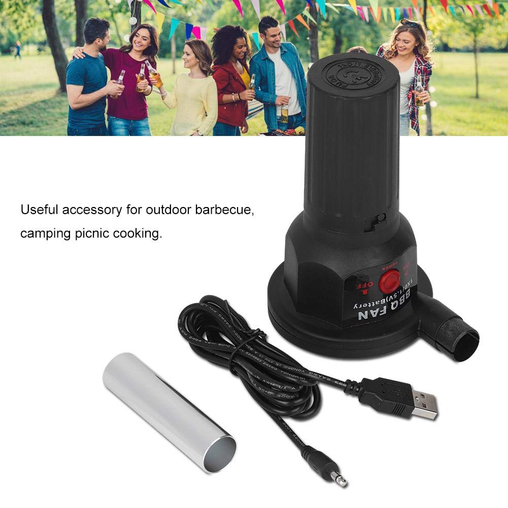TOPINCN Portable Electric Barbecue Fan 5V Lightweight with Air Blower for Grill Picnic Camping