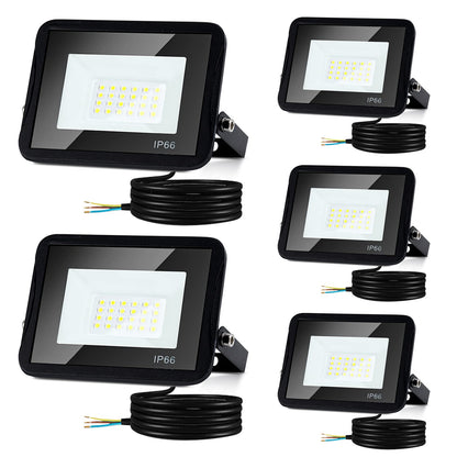 Tubiaz LED Floodlight Outdoor, 30W Floodlight Spotlight Waterproof IP66, Spotlight 230V, Super Bright Outdoor Floodlight 2550LM 6000K Cool White Lighting Outdoor Lamp (No Plug)