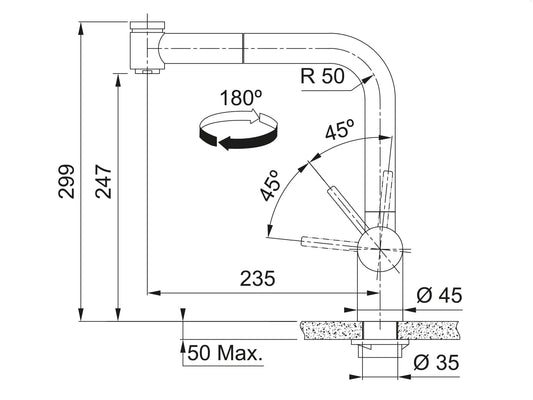 Frank 115.0521.441, kitchen faucet Atlas Neo pull-out spray, Stainless steel