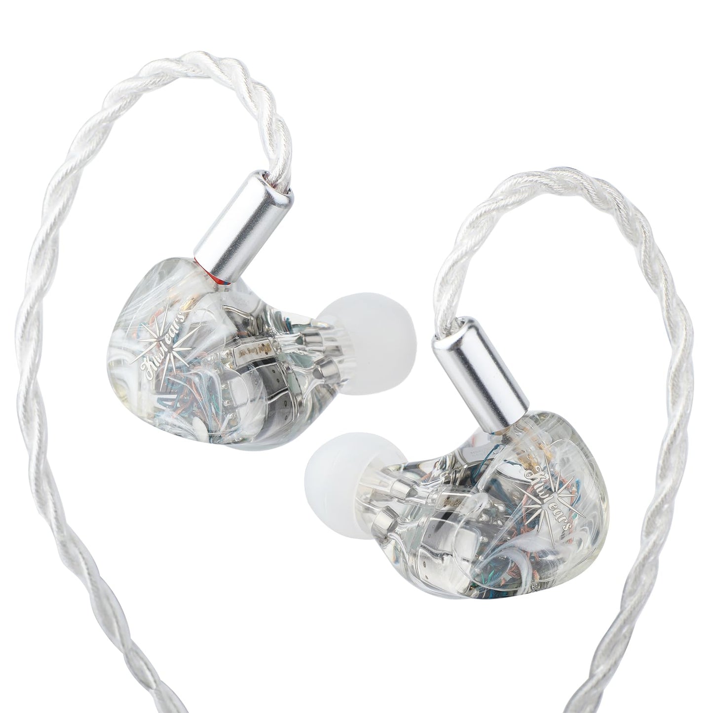 LINSOUL Kiwi Ears Orchestra Lite Performance Custom 8BA In-Ear Monitor IEM with Detachable 4-Wire 7N Oxygen-Free Copper OFC Cable, Handcrafted Faceplate (Clear)