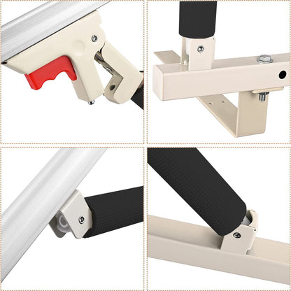 Swociro Foldable Bed Rail Safety Side Guard for Elderly, Adults Assist Handle Protection Railing Handicap Hospital Bed Rail with Storage Bag (White, 108*40cm)