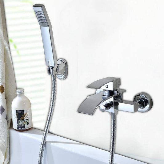 LENJKYYO Waterfall Tub Faucet, Bathtub Faucet with Hand Shower, Single Handle Tub Faucet, Shower Handset Set for Bathroom Shower.