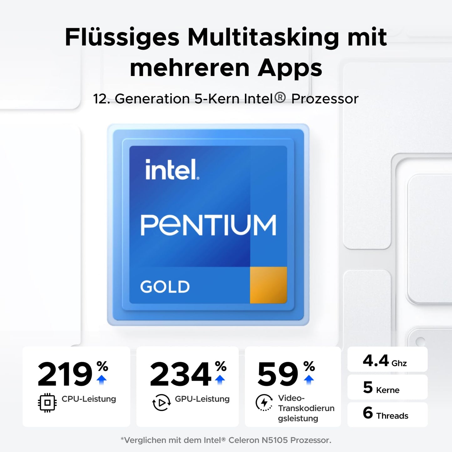UGREEN NASync DXP4800 Plus 4-Bay Desktop NAS, Intel Pentium Gold 8505 5-Core CPU, 8GB DDR5 RAM, 128G SSD, 1 * 10GbE, 1 * 2.5GbE, 2*M.2 NVMe slots, 4K HDMI, Network Attached Storage (Diskless)