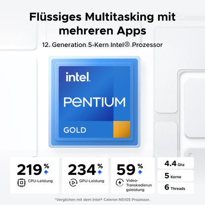 UGREEN NASync DXP4800 Plus 4-Bay Desktop NAS, Intel Pentium Gold 8505 5-Core CPU, 8GB DDR5 RAM, 128G SSD, 1 * 10GbE, 1 * 2.5GbE, 2*M.2 NVMe slots, 4K HDMI, Network Attached Storage (Diskless)