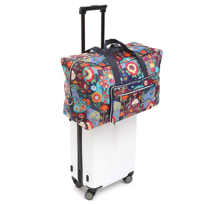 Arxus Large Foldable Travel Bag Carry the weekend bag over luggage with shoulder strap.