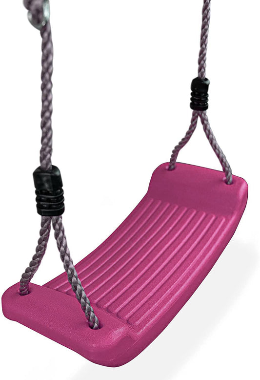HOQ Swing Seat - Adjustable Swing Board - Non-Slip, Weather-Resistant Kids Swing - Garden & Playground Accessory - Indoor & Outdoor - Pink