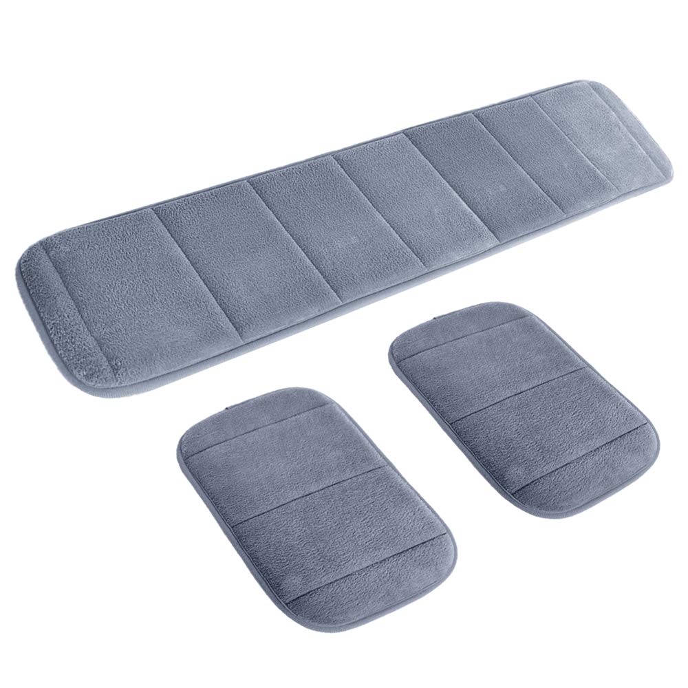 2 sets of ergonomic computer elbow wrist rest pads, MERYSAN long & short combination wrist rest elbow support mat for keyboard mouse work gaming - relieve elbow pain (gray)