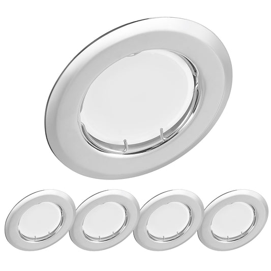 YanFeiYit 5x LED recessed spotlights - Chrome 3 Watt 230V dimmable Ø 52-71 mm cutout - Ceiling spotlight Ceiling recessed spotlight Ceiling spot Ceiling recessed light (Warm white 3000K)