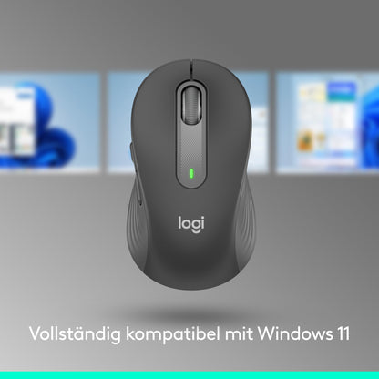 Logitech Signature M650 Wireless Mouse - for small to medium hands, 2-year battery life, silent clicks, customizable side buttons, Bluetooth, multi-device compatibility - Graphite