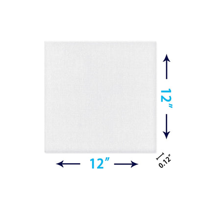 Canvas for Painting Set (10 pack) - 30 x 30 cm, Pre-Stretched White Artist Canvas Panel Canvases - 3mm thick painting cardboard - Suitable for Acrylic and Oil Painting as well as Sketching and Drawing.