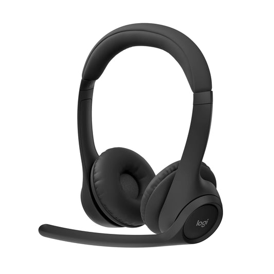 Logitech Zone 300 Wireless Bluetooth Headset with microphone includes noise cancellation, compatible with Windows, Mac, Chrome, Linux, iOS, iPadOS, Android - Black