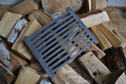 SEZAM 26 x 21.5 cm Cast Iron Grate Fireplace Grate Ash grate Hearth Grate suitable for Fireplace Stove Grate Grate Fire grate Fireplace Accessories Cast Iron Grate Grill Fireplace Square Corner grate