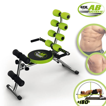 Abdominal trainer equipment for full-body workout, Gymform Ab Celerate, suitable for all ages up to 120 kg, 6 exercises target your entire core + cardiovascular training.
