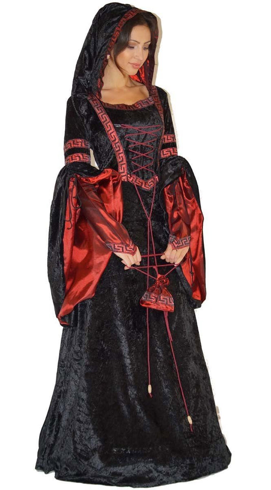 MAYLYNN Vampire Costume Gothic Witch Medieval Halloween Costume, Dual Sizes: Size S/M approx. 36 38