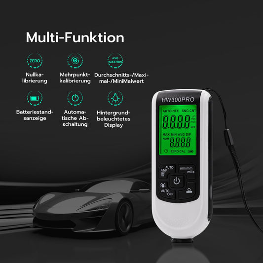 Mcbazel Digital Coating Thickness Gauge, Paint Thickness Gauge, Car Paint Meter, Measurement Range 0 to 2000um.
