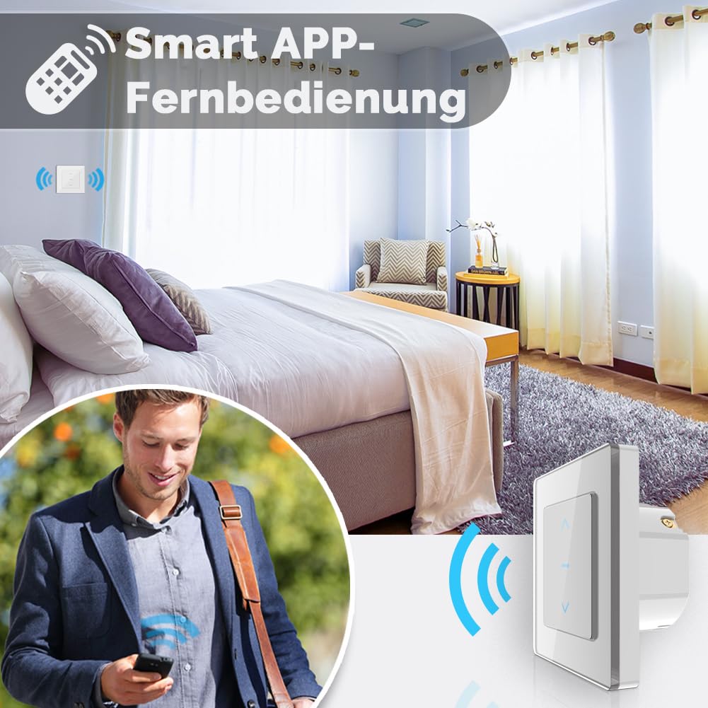 MOES Wi-Fi Roller Shutter Switch-2 Pack Smart Roller Shutter Switch for Roller Shutter Control with Smart Life/Tuya App, Alexa And Google Voice Control