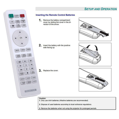 Aimdio RCV012 RCV015 remote control for BenQ W1090 TH683 W1070+ W2000 W2000+ W1110 HT1075 HT1085ST HT2150ST HT2050 MH684 TH670 W1075 W1080ST+ W1120 W3000 HT2550 W1700 TK800M projector.