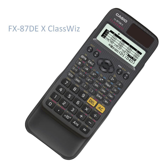 Casio ClassWiz FX-87DE X - technical scientific school calculator (593 functions, QR code function, LCD display) black