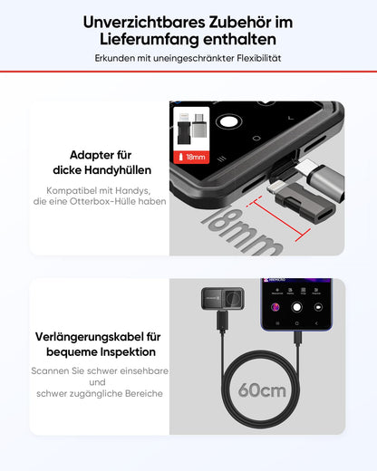 HIKMICRO Minie Thermal Camera - iOS/Android, 192×192 SuperIR Image Enhancement, 25Hz, for Smartphone/Tablet, USB-C/Lightning (supports iPhone 15/16)