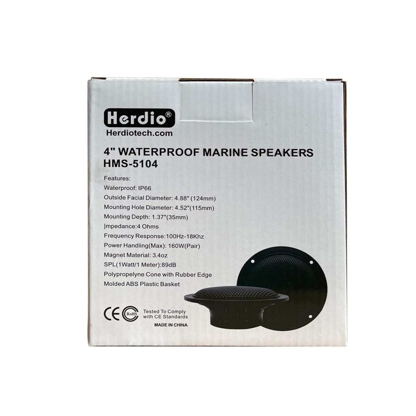 Herdio 4 inch ceiling speakers, waterproof recessed speakers, flush mount sound, compatible with Bluetooth.