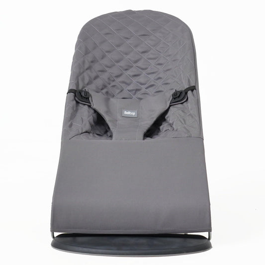 Reference to baby bouncer. Reference Belltop compatible with BabyBjorn Bouncer: Balance, Soft, and Bliss. Ergonomic baby bouncer seat. Hypoallergenic quilting. (Gray)